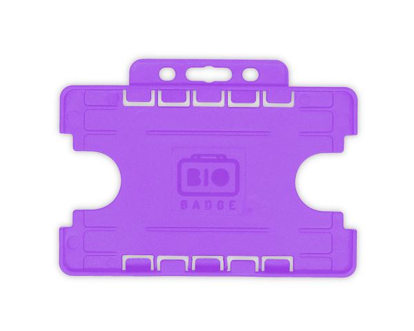Purple Dual-Sided Rigid Card Holders - Landscape - Pack of 100