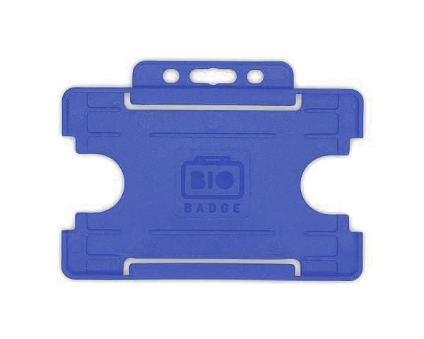 Mid Blue Single-Sided Open Faced ID Card Holder - Landscape  - Pack of 1