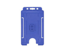 Load image into Gallery viewer, XDM Mid Blue Single-Sided Open Faced ID Card Holders - Portrait (Pack of 100)
