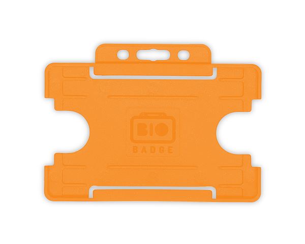 XDM Orange Single-Sided Open Faced ID Card Holders - Landscape (Pack of 100)