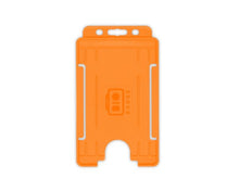 Load image into Gallery viewer, Orange Single-Sided Open Faced ID Card Holder - Portrait  - Pack of 1