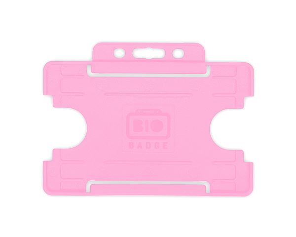 XDM Pink Single-Sided Open Faced ID Card Holders - Landscape (Pack of 100)