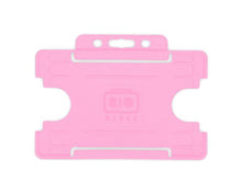 Load image into Gallery viewer, XDM Pink Single-Sided Open Faced ID Card Holders - Landscape (Pack of 100)