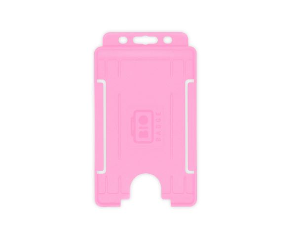 Pink Single-Sided Open Faced ID Card Holder - Portrait  - Pack of 1