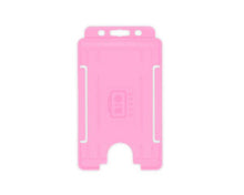 Load image into Gallery viewer, Pink Single-Sided Open Faced ID Card Holder - Portrait  - Pack of 1