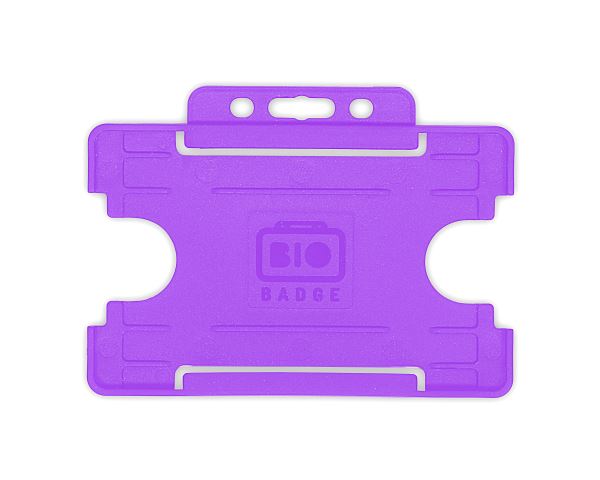 XDM Purple Single-Sided Open Faced ID Card Holders - Landscape (Pack of 100)