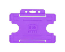 Load image into Gallery viewer, XDM Purple Single-Sided Open Faced ID Card Holders - Landscape (Pack of 100)