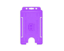 Load image into Gallery viewer, XDM Purple Single-Sided Open Faced ID Card Holders - Portrait (Pack of 100)
