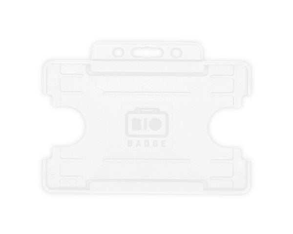 XDM White Single-Sided Open Faced ID Card Holders - Landscape (Pack of 100)