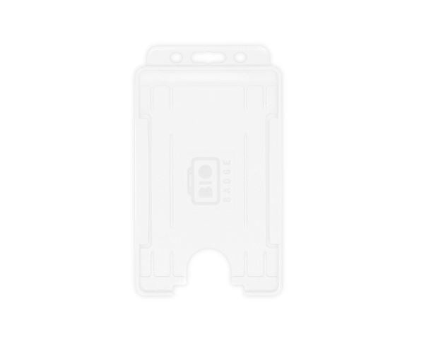 White Single-Sided Open Faced ID Card Holder - Portrait  - Pack of 1