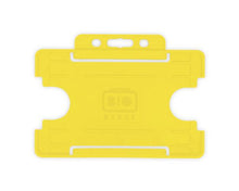 Load image into Gallery viewer, Yellow Single-Sided Open Faced ID Card Holder - Landscape  - Pack of 1