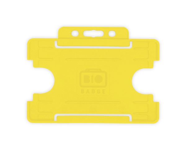 XDM Yellow Single-Sided Open Faced ID Card Holders - Landscape (Pack of 100)