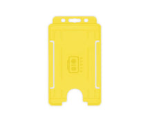 Load image into Gallery viewer, XDM Yellow Single-Sided Open Faced ID Card Holders - Portrait (Pack of 100)