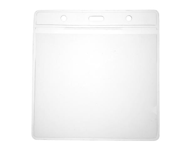 Clear Vinyl Visitor ID Card Holders with 118x112mm Insert (Pack of 100) - xdigitalmedia