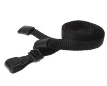 Load image into Gallery viewer, 10mm Plain Black Lanyards with Plastic J Clip (Pack of 100)