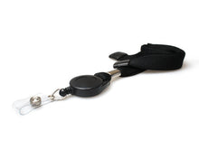 Load image into Gallery viewer, 10mm Black Tubular Breakaway Lanyards with Metal J-Clip - Pack of 100