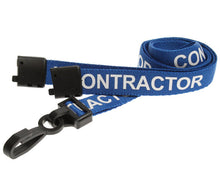 Load image into Gallery viewer, 15mm Blue Contractor Lanyards with Plastic J Clip (Pack of 100)