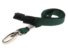 Load image into Gallery viewer, 10mm Plain Dark Green Lanyards with Metal Lobster Clip (Pack of 100)
