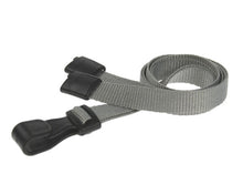 Load image into Gallery viewer, 10mm Plain Grey Lanyards with Plastic J Clip (Pack of 100)