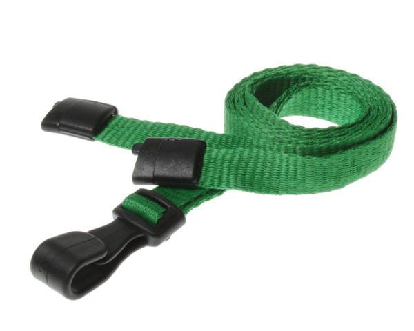 10mm Plain Light Green Lanyards with Plastic J Clip (Pack of 100)