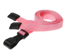 Load image into Gallery viewer, 10mm Plain Pink Lanyards with Plastic J Clip (Pack of 100)
