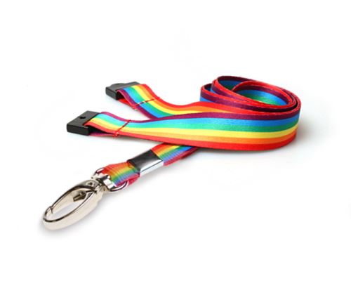 15mm Rainbow lanyards with Metal Lobster Clip (Pack of 100)