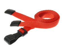 Load image into Gallery viewer, 10mm Plain Red Lanyards with Plastic J Clip (Pack of 100)