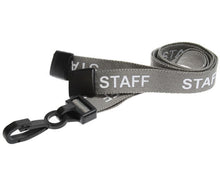 Load image into Gallery viewer, 15mm Grey Staff Lanyard with Breakaway and Plastic J Clip