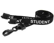 Load image into Gallery viewer, 15mm Black Student Lanyard with Breakaway and Plastic J Clip