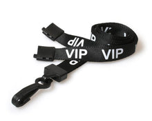 Load image into Gallery viewer, 15mm Black VIP Lanyards with Plastic J Clip (Pack of 100)
