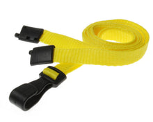 Load image into Gallery viewer, 10mm Plain Yellow Lanyards with Plastic J Clip (Pack of 100)