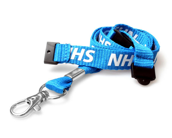 15mm NHS Staff Lanyards with Double Breakaway (Pack of 100)