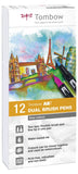 Tombow ABT Dual Brush Pen 2 tips Grey Tones PK12