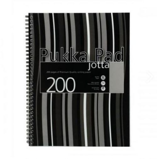 Pukka Pad A4 Polyprop Jotta 200 Page Black Stripe PK3