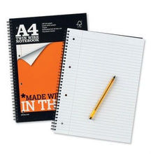 Load image into Gallery viewer, Silvine A4  4 Hole Punched Recycled Notebook PK6