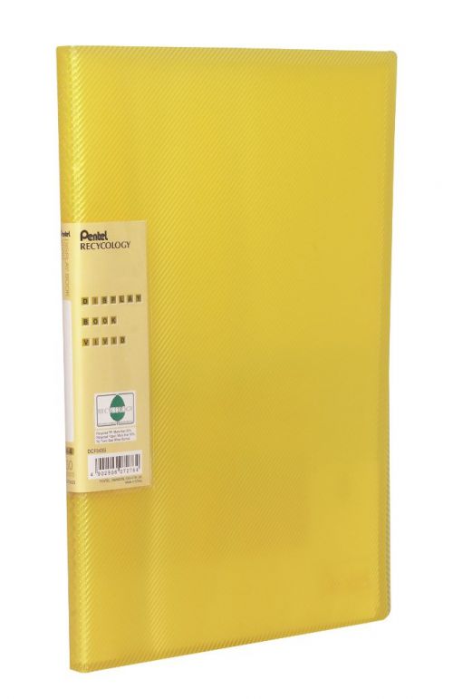 Pentel Recycology Vivid A4 Display Book 30Pocket Yellow PK10