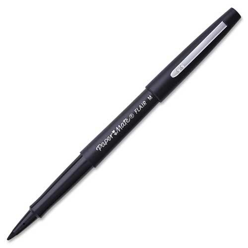 Paper Mate Flair Original Felt Tip Pen Medium Black PK12