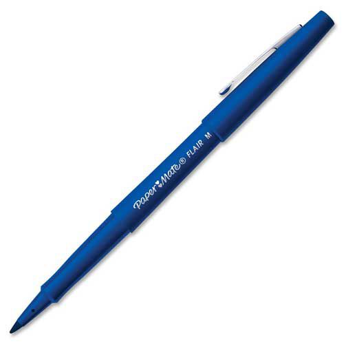 Paper Mate Flair Original Felt Tip Pen Medium Blue PK12