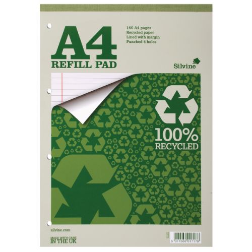 Silvine Everyday Recycled A4 Refill Pad Feint Ruled PK6