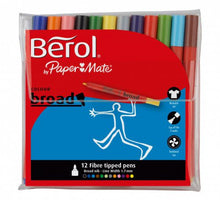 Load image into Gallery viewer, Berol Color Broad Fibre Tipped 1.7mm Assorted PK12