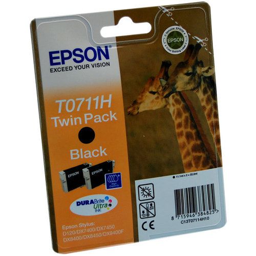 Epson C13T0711H10 T0711H Black Ink 2x11ml Multipack