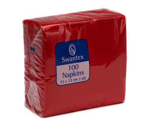 Value Maxima Napkins 2-Ply 330mm x 330mm (Red) (Pack 100)