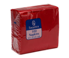 Load image into Gallery viewer, Value Maxima Napkins 2-Ply 330mm x 330mm (Red) (Pack 100)