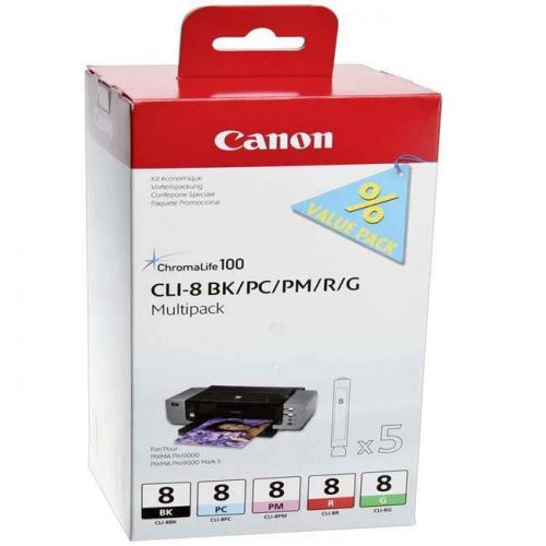 Canon 0620B027 CLI8 Black and Colour Ink 5x13ml Multipack