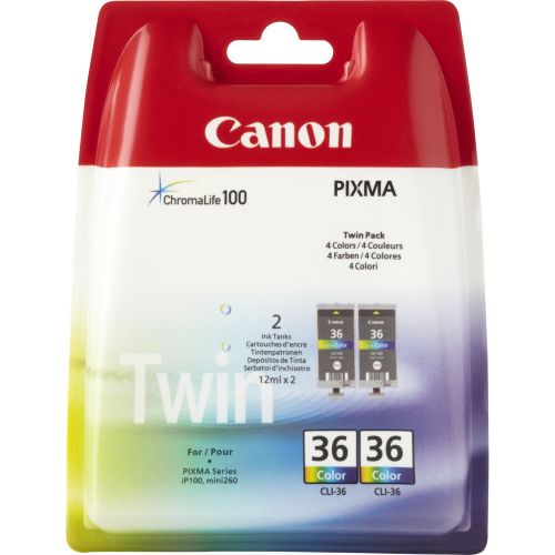 Canon 1511B018 CLI36 Colour Ink 12ml Twinpack