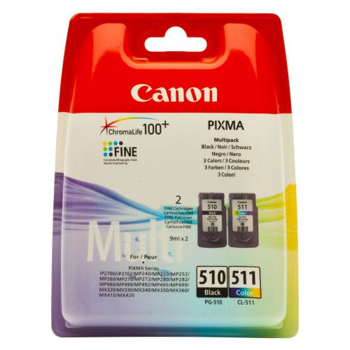 Canon 2970B010 PG510 CL511 Ink 2x9ml Multipack