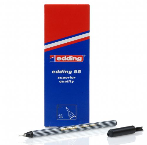 Edding 55 Fineliner Black PK10