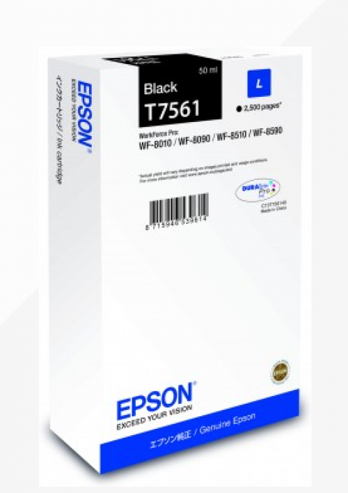 Epson C13T756140 T7561 Black Ink 50ml