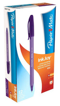 Load image into Gallery viewer, Paper Mate InkJoy 100 CAP Ball Pen Medium Tip Purple PK12