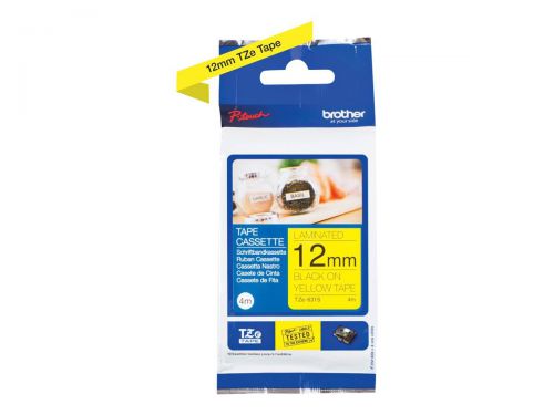 Brother TZE631S Black on Yellow Label Tape 12mmx4m